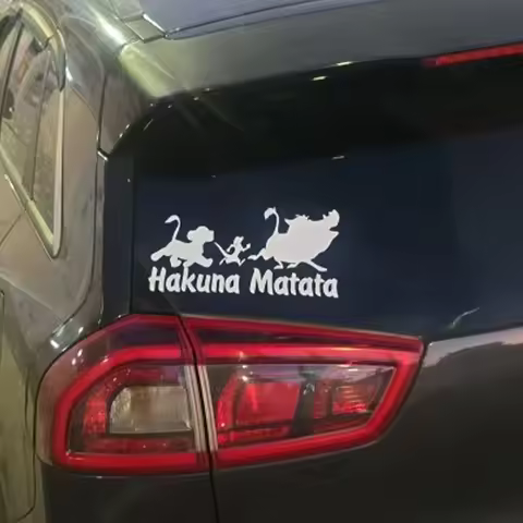 Hakuna Matata Animal Car Stickers Auto Window Bumper Vinyl Decals Reflective Waterproof Motorcycle B