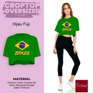 KATUN Crop Top Brazil Y2K Brazil Crop Top Cotton Top Crop Shirt Women's Oversize T-Shirt