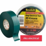 3M scotch 35 green colour coding.isolasi kabel listrik 3/4" x 20m