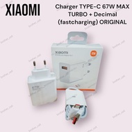 Charger TYPE-C 67W Max Xiaomi Turbo Charge Original Charger poco 67 Watt Fastcharging