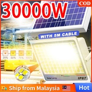 [Free Warranty] 30000W Lampu Solar Light Outdoor Lighting Warm/White Light Waterproof Solar Lamp LED