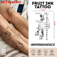INKMELAB - IMPERMANENCE Fruit Ink Temporary Tattoo 21X15 cm - Semi-Permanent Temporary Tattoo Lasts 