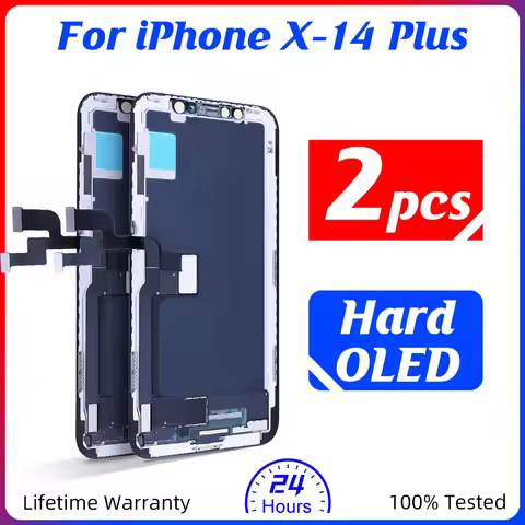 2Pcs Hard OLED Display For iPhone X XS Max 11 12 Pro Max Touch Screen Assembly Replacement For iPhon