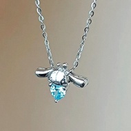 Sanrio Cinnamoroll Clavicle Chain for Women Girl Blue Rhinestone Heart Necklace Jewelry Bestie Gifts