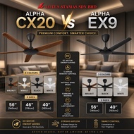 ALPHA COSA 56" / 46” / 40" Remote Control DC Motor Ceiling Fan - EX9-5B / CX20-5B / CX20-5B LED
