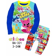 BABY SHARK Ailubee Kids Pyjamas (BA321 / 555) 3-6M 6-12M