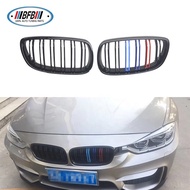 premium-Double Slat ABS Gloss Black Front Grille for BMW E92 Pre-LCI 2006-2009 Front Kidney Grill