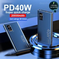 PD40W 20000mAh powerbank 5A Super Fast charge powerbank vooc Flash Charging power bank Qc3.0 Mobile 