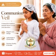 First Communion Veil | Round Lace Veil | Fine Lace Mantilla Veil | Church Veil | Belo