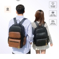 Fashionable URAN leather backpack version with 9 compartments and 2 boxes