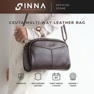 Women's leather sling bag - Women's genuine cowhide bag - Ceuta leather bag - INNA LEATHER