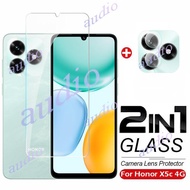HONOR X5c Plus 4G 2In1 Tempered Glass Full Screen Protector Film With Camera Lens Protector For Hono