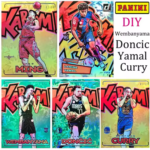Panini Homemade DIY Star Cards Wembanyama Doncic Yamal Curry Yao Ming Holiday Gifts Fold Glitter Col