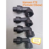 Hansen FTE Female Threaded Elbow 20mm 25mm 32mm 1/2" 3/4" 1" Hansen PT Elbow Female Elbow Hansen Fit