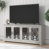 75 Inch Tv Stands For Living Room With Storage, 17.1 D X 68.2 W X 29.3 H, Dusty Grey Oak