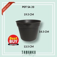 Pot Tanaman Plastik Hitam Pot Bunga 20 / Sa20