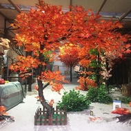 Fake Tree Red Maple Tree Modeling Tree Hotel Large Shopping Mall Landscape Red Maple Leaf Tree Simul