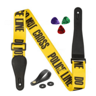 Classic Yellow POLINE LINE Caution Tape Guitar Strap