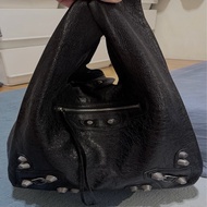 BALENCIAGA tote 黑色油蠟羊皮機車包購物袋