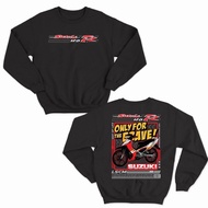 jaket sweater suzuki satria 120r 2 stroke red edition big size jumbo - hitam 5xl