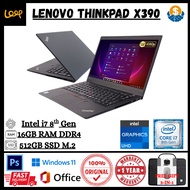 Lenovo ThinkPad X390 Intel Core i7 8th Gen Ram 16GB 512GB SSD 13.3" FHD Display Window 11Pro office