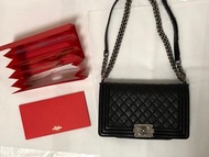 不議價 只限順豐 Chanel Le Boy Lambskin Black 24.5cm