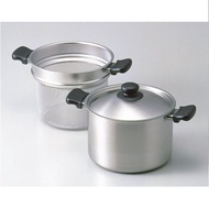 日本 柳宗理 22cm不鏽鋼雙耳深鍋連意粉隔