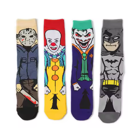 Comic cottonmen's Socks Straight Stockings Cosplay Cartoon Characters Undead Jason Joker Pennywise B