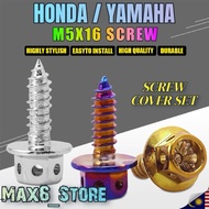Yamaha Honda Screw Cover Set Skru Coverset Body Benang Kasar NVX Y16 Y15 ADV RSX NMAX XMAX RS VARIO AVANTIZ BEAT LC SYM