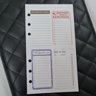 A6 / A7 MONTHLY SUMMARY 6 RING PLANNER INSERTS REFILL