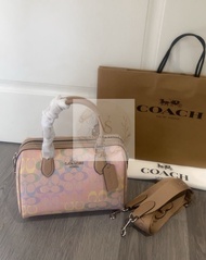 ✨Free SF Shipping | Coach Pastel Rainbow Signature Mini Boston Bag