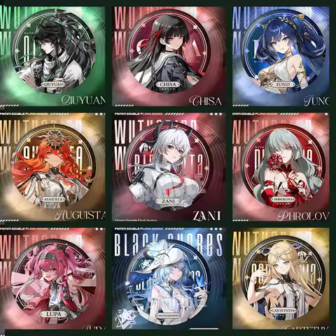 75mm New Wuthering Waves Laser Badge Cartethyia Phrolova Qiuyuan Chisa Zani Cute Cartoon Anime Pin D