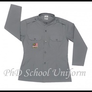 PhD Scout Uniform Girl L/S (Size 11-16) Malay Collar | Baju Pengakap Lengan Panjang Perempuan Sekolah Rendah Menengah