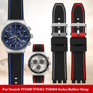 2024 19mm 20mm 21mm Rubber Watchband for Swatch Watch Strap YVS400 YVS451 YVB404 Series Waterproof Outdoor Sports Silicone Wrist Belt