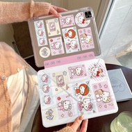 Illustration KT Cat Apple iPad11 Tablet PC Protective Case Air7/6 Protective Case Pro2024 with Pen S