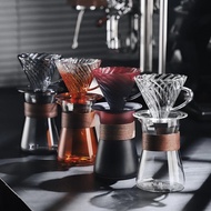 Coffee Filter Set With Hand - Tough Glass Funnel V60 400ml Coffee Kit Coffee v60 Dripper Set Coffee 