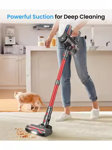 CordlVacuum Cleaner, Stick Vacuum with Powerful Suction, 45Mins Runtime Vacuum Cleaners for Home, An