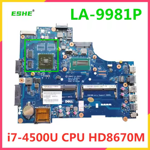 For Dell Inspiron 15R 3537 5537 Laptop Motherboard i5-4200U i7-4500U HD8670M V2G GPU VBW00 LA-9981P