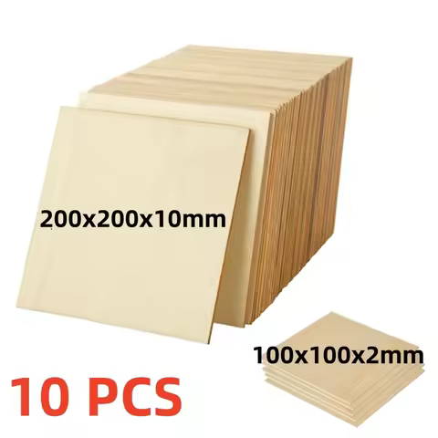 10pcs 4/8inch DIY Square Basswood Board for Laser Engraving Blank Wooden Square Board for DIY Crafts