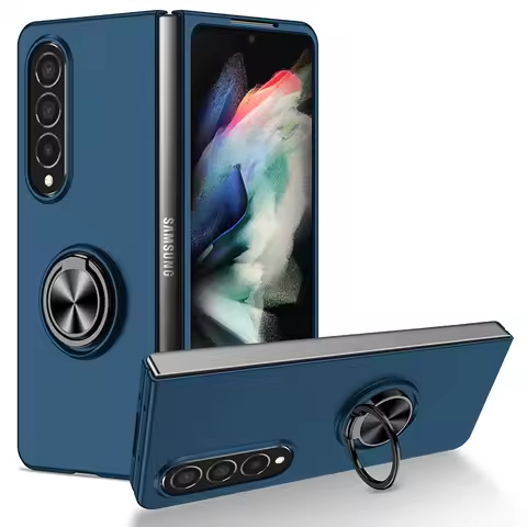 For Samsung Galaxy Z Fold 5 4 Case Shockproof Armor Magnet Ring Kickstand Bracket Back Cover Case Fo