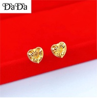 Original 18k Saudi gold pawnable legit earrings women's love geometric type engagement jewelry girlfriend gift