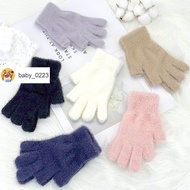 Taiwan Shipment Oke Okay Leak Finger Plus Velvet Thickened Warm Gloves Winter Solid Color Student Wr
