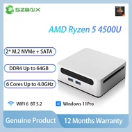 SZBOX AMD Ryzen 5 4500U MINI PC AMD Radeon Graphics Dual DDR4 3200Mhz WIFI6 SSD Office Windows Gamin