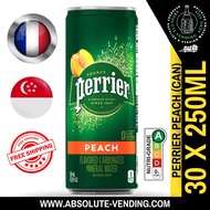 [CARTON] PERRIER Peach Sparkling Mineral Water 250ML X 30 (CANS) - FREE DELIVERY within 3 working days!