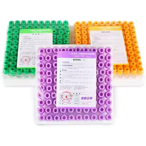 100pcs Sterile Micro Blood Collection Tube 0.5ml 1ml Lithium Sodium Heparin EDTA K2 for lab sampling