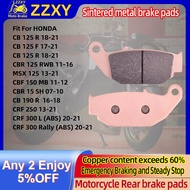 Rear Sintered Metal Brake Pads For HONDA CB125 17-21 CBR125 RWB 11-16 MSX125 13-21 CBR15 SH 07-10 CB