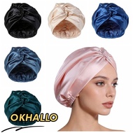 OKHALLO Silk Satin Hair Bonnet, Smooth Satin Fabric Mulberry Silk Wrap, Premium Luxury Breathable Ad