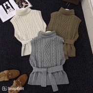 Women's turtleneck sweater, luxury style rope sweater fall-winter 2025