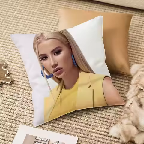 I-Iggy A-Azalea Pillow Case Anti-dustmite Pillowcase Invisible zipper silky plush Sofa