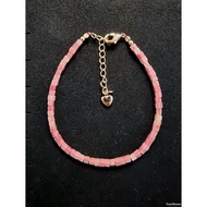 Australian Rhodonite Rose Stone Silver Bracelet 2.5mmnatural C1086